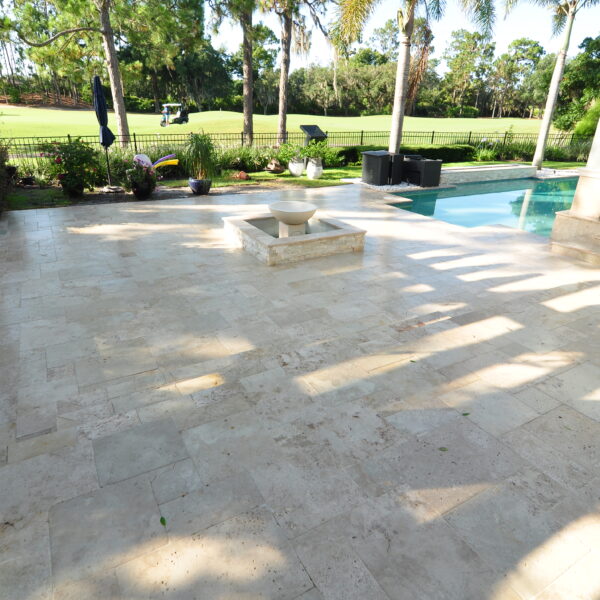 Travertine Paver Cleaning, Repair and Refinishing