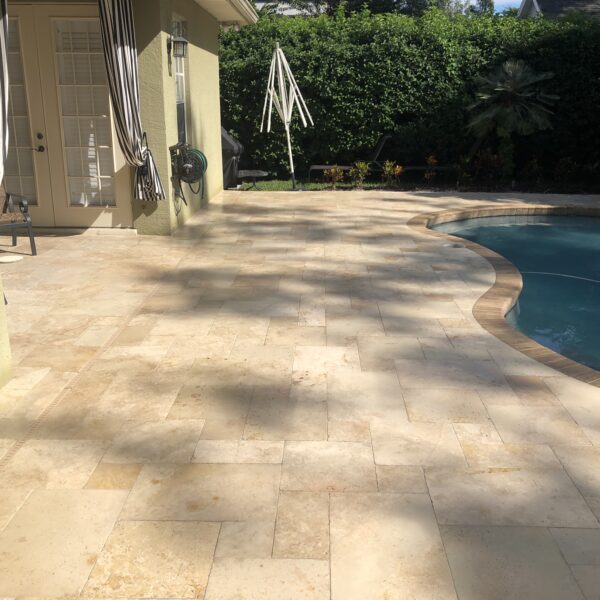 Travertine Paver Cleaning, Repair and Refinishing