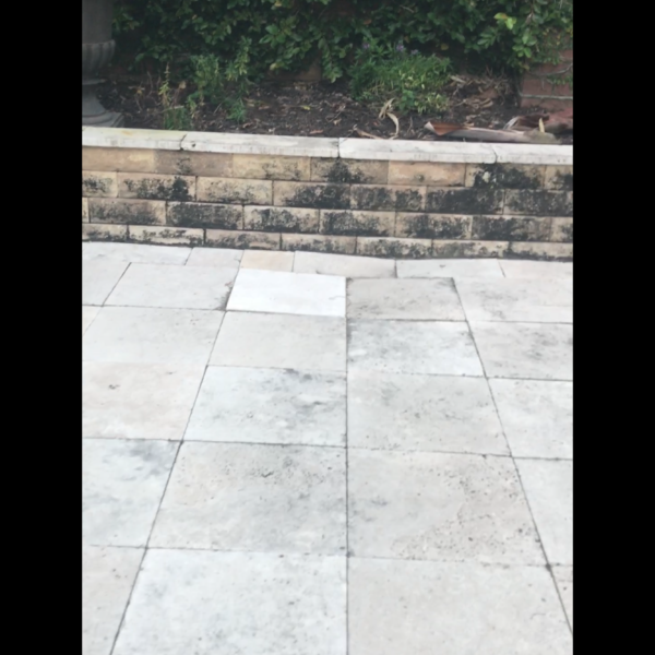 Exterior Travertine Repairs Sunken Pavers