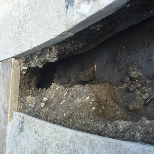 Exterior Travertine Repairs Sunken Pavers