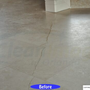 Travertine Ed Stone Tiles Clean, Repair Travertine Floor Tile In A Kitchen