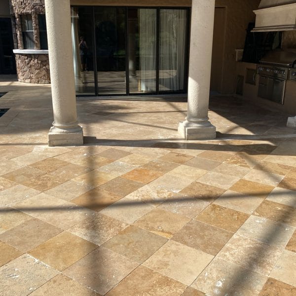 Travertine Paver Cleaning, Repair and Refinishing